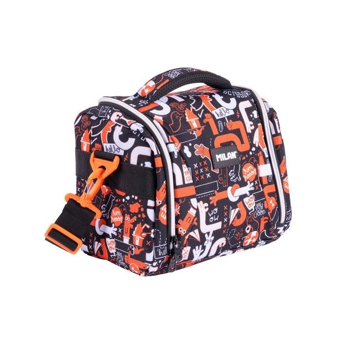 Milan Fingers Bolsa Isotermica Porta Alimentos de 5L - Gran Capacidad - Apertura Total - 24.5x20x16cm - Color Naranja