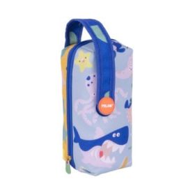 Milan Blue Odyssey Pack de 4 Estuches con Goma de Borrar - Sacapuntas - Lapiz - 3 Boligrafos - Regla - 12 Lapices de Colores - 12 Rotuladores
 - Multicolor