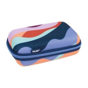 Milan The Fun Pack de 2 Estuches con Goma de Borrar - Semirigido - Sacapuntas - Lapiz - 3 Boligrafos - Regla - 6 Lapices de Colores Metalizados
 - Multicolor