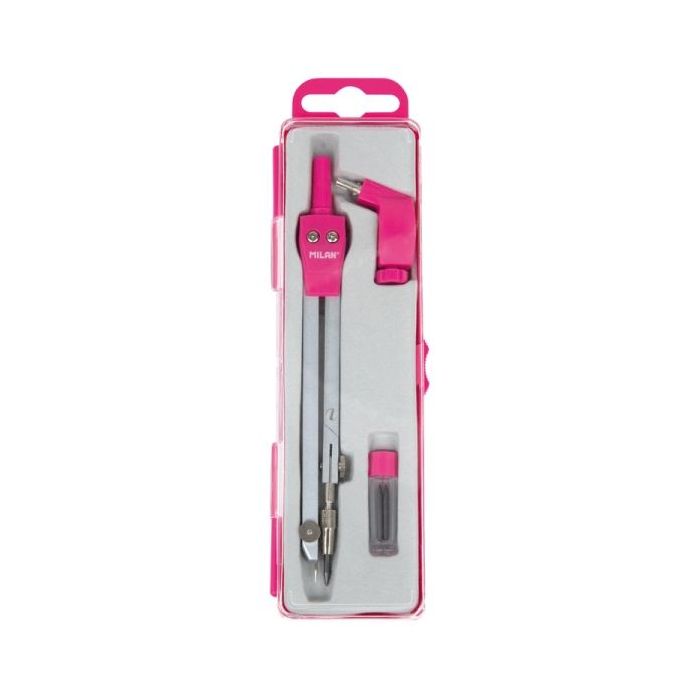 Milan Acid Compas Universal - Incluye Adaptador y Minas de Recambio - Color Rosa