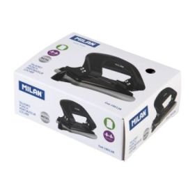 Milan Taladro Perforador Metalico - Incluye Guia de Plastico - hasta 15 Hojas - Color Negro