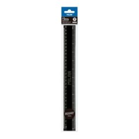 Milan Shadow Regla de 30cm - Plastico Rigido - Opaca - Centimetros y Pulgadas - Color Negro
