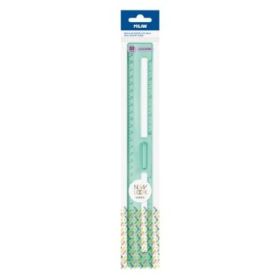Milan New Look Regla de 30cm - Plastico Rigido - Transparente - Centimetros y Pulgadas - Color Verde