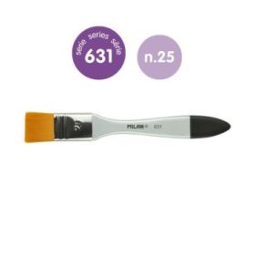 Milan 631 Premium Synthetic Paletina de 25mm - Pelo Sintetico - Mango de Madera Barnizada - Color Plata