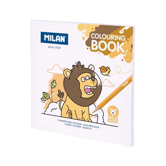 Milan Wild Safari Cuaderno para Colorear Microperforado - Tematica Fauna Salvaje - 20 Ilustraciones Detalladas