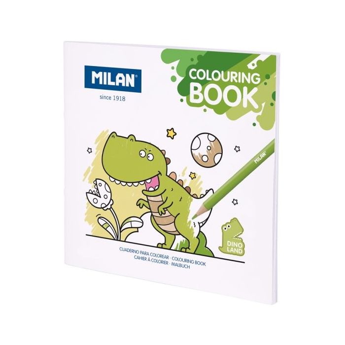 Milan Dino Land Cuaderno para Colorear Microperforado - Tematica Dinosaurios - 20 Ilustraciones Detalladas