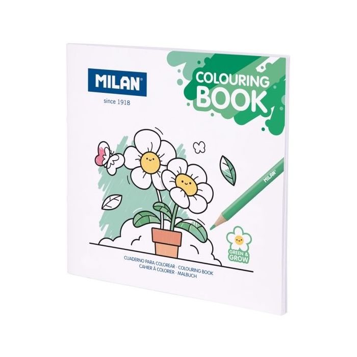 Milan Green & Grow Cuaderno para Colorear Microperforado - Tematica Naturaleza - 20 Ilustraciones Detalladas