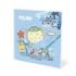 Milan Blue Odyssey Cuaderno para Colorear - con Adhesivos - 140g - 21x21cm - Colores Surtidos