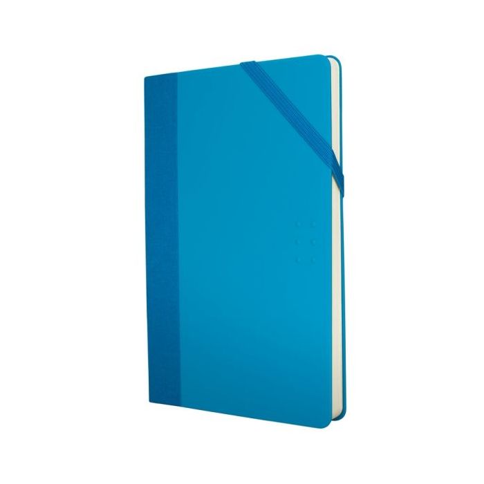 Milan Paperbook Colours Libreta Mediana - Papel Liso - 208 Hojas de 80g - Cierre Elastico - Color Azul
