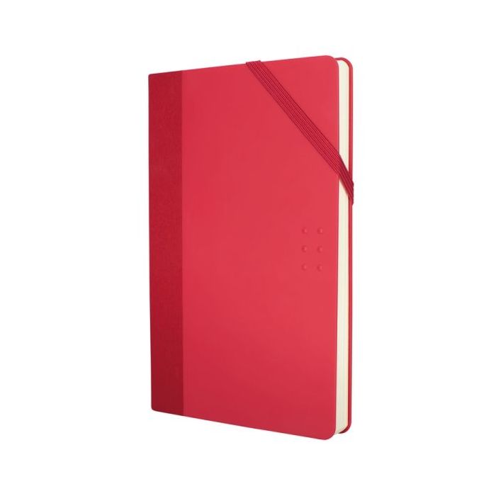 Milan Paperbook Colours Libreta Mediana - Papel Liso - 208 Hojas de 80g - Cierre Elastico - Color Rojo