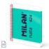 Milan Nata 624 Cuaderno A5 con Espiral - Hojas Blancas - 80 Hojas de 95g - Tapa Dura - Color Verde