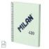Milan 430 Since 1918 Cuaderno A5 con Espiral - Hojas Blancas - 80 Hojas de 95g - Tapa Dura - Color Menta