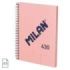 Milan 430 Since 1918 Cuaderno A5 con Espiral - Hojas Blancas - 80 Hojas de 95g - Tapa Dura - Color Rosa