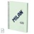 Milan 430 Since 1918 Cuaderno A5 con Espiral - Papel a Lineas de 7mm - 80 Hojas de 95g - Tapa Dura - Color Menta