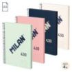 Milan 430 Since 1918 Pack de 4 Cuadernos A5 con Espiral - Papel a Lineas de 7mm - 80 Hojas de 95g - Tapa Dura - Colores Surtidos
