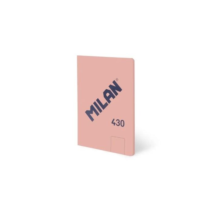 Milan 430 Libreta Encolada Formato A5 Hojas Blancas - 48 Hojas de 95 gr/m2 - Microperforado - Tapa Blanda - Color Rosa