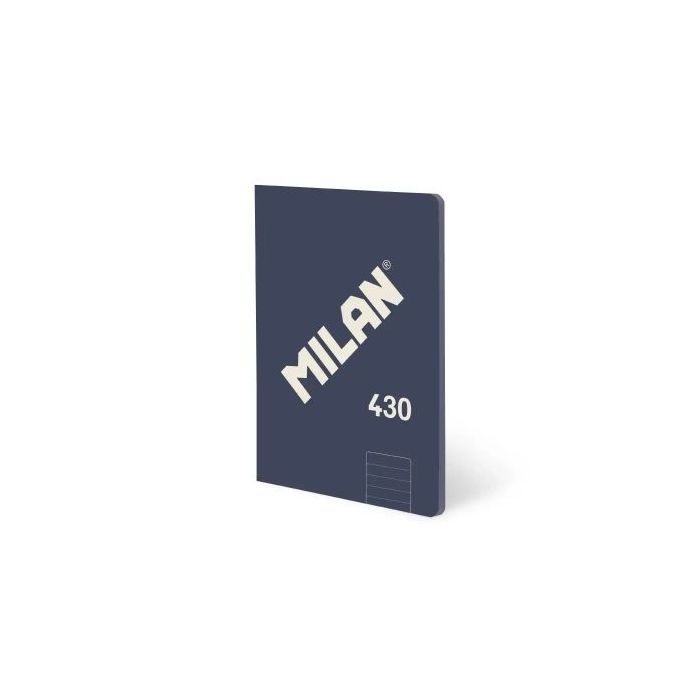 Milan 430 Libreta Encolada Formato A5 Pautado 1 Linea 7mm - 48 Hojas de 95 gr/m2 - Microperforado - Tapa Blanda - Color Azul
