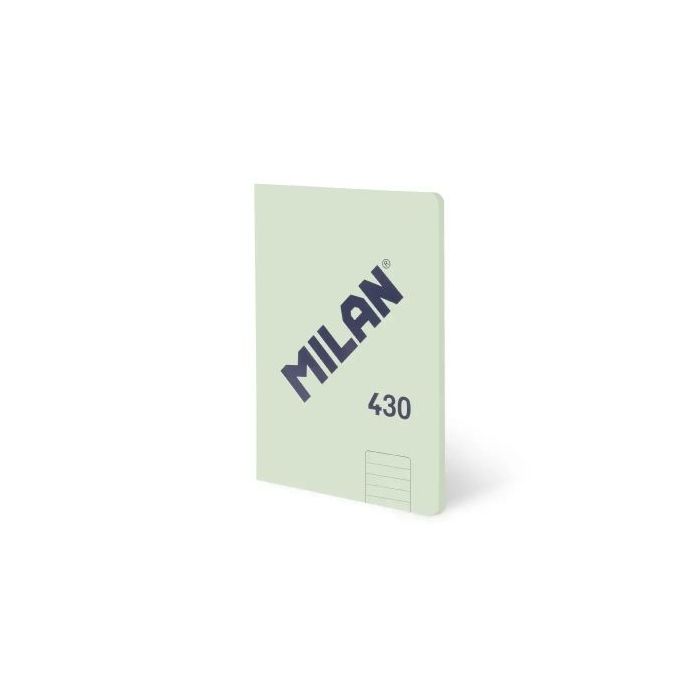 Milan 430 Libreta Encolada Formato A5 Pautado 1 Linea 7mm - 48 Hojas de 95 gr/m2 - Microperforado - Tapa Blanda - Color Verde