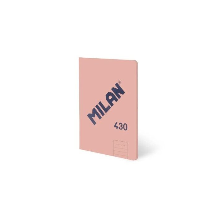 Milan 430 Libreta Encolada Formato A5 Pautado 1 Linea 7mm - 48 Hojas de 95 gr/m2 - Microperforado - Tapa Blanda - Color Rosa
