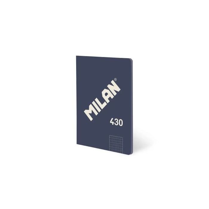 Milan 430 Libreta Encolada Formato A5 Cuadricula 5x5 - 48 Hojas de 95 gr/m2 - Microperforado - Tapa Blanda - Color Azul