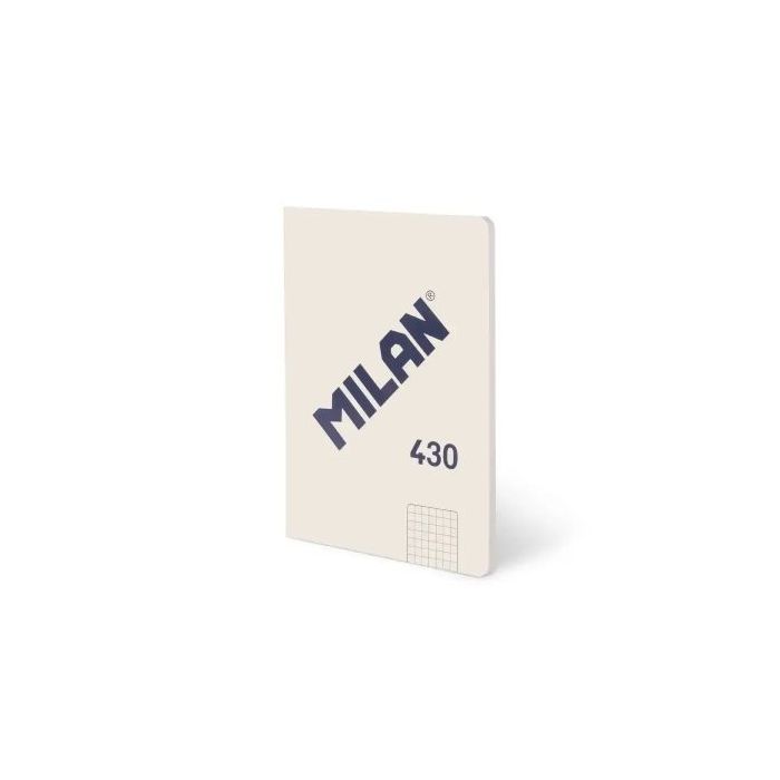 Milan 430 Libreta Encolada Formato A5 Cuadricula 5x5 - 48 Hojas de 95 gr/m2 - Microperforado - Tapa Blanda - Color Beige