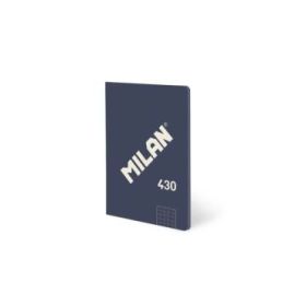 Milan 430 Libreta Encolada Formato A6 Cuadricula 5x5 - 48 Hojas de 95 gr/m2 - Microperforado - Tapa Blanda - Color Azul