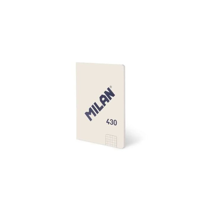 Milan 430 Libreta Encolada Formato A6 Cuadricula 5x5 - 48 Hojas de 95 gr/m2 - Microperforado - Tapa Blanda - Color Beige