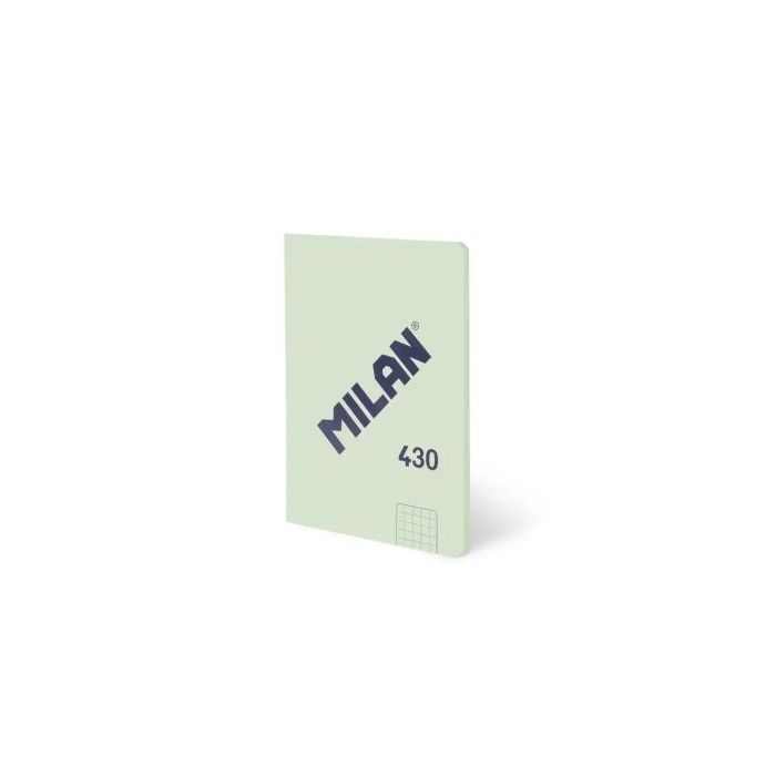 Milan 430 Libreta Encolada Formato A6 Cuadricula 5x5 - 48 Hojas de 95 gr/m2 - Microperforado - Tapa Blanda - Color Verde