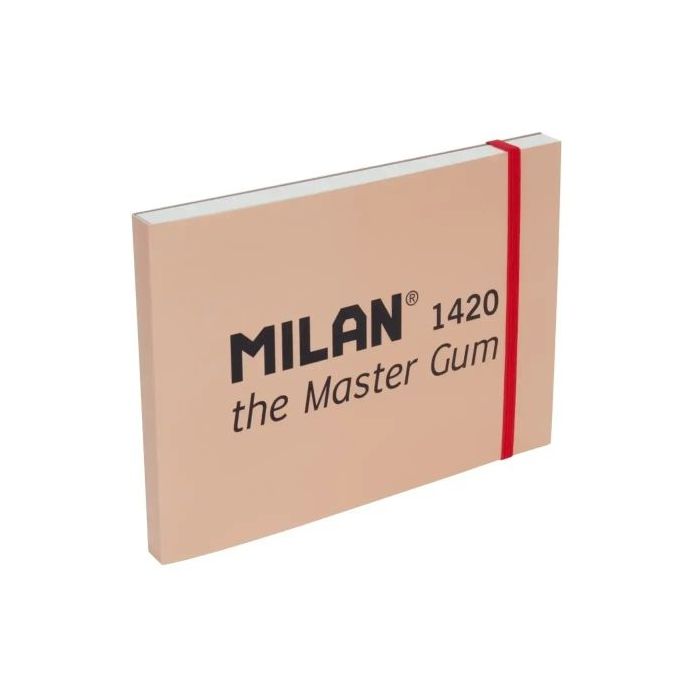 Milan 1420 The Master Gum Bloc de 30 Hojas para Acuarela - Tamaño A5 - Grano Fino de 300g/m² - Cierre con Goma Elastica - Tapa Blanda y Cubierta Trasera Dura - Apertura Plana