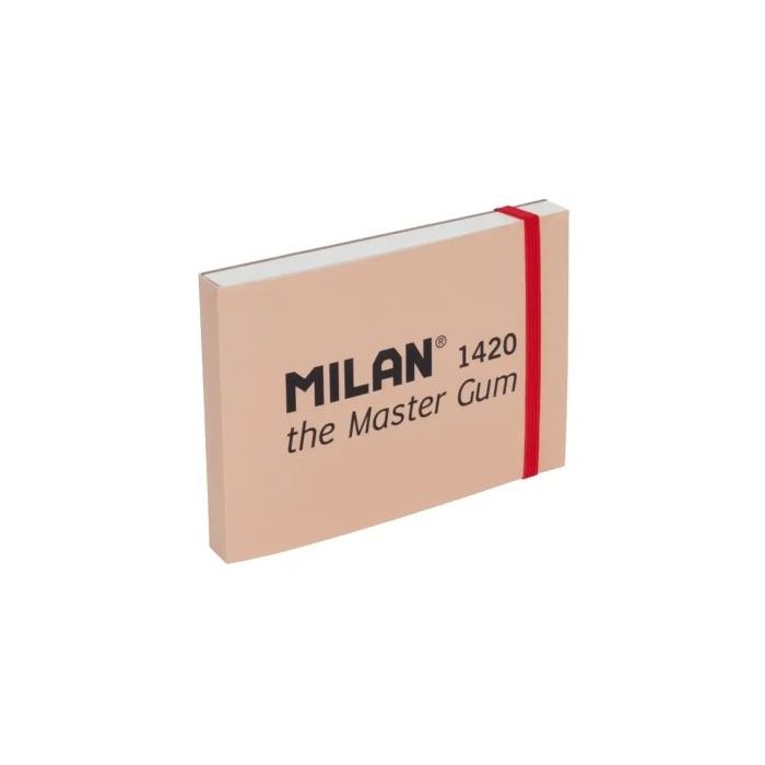 Milan 1420 The Master Gum Bloc de 30 Hojas para Acuarela - Tamaño A6 - Grano Fino de 300g/m² - Cierre con Goma Elastica - Tapa Blanda y Cubierta Trasera Dura - Apertura Plana