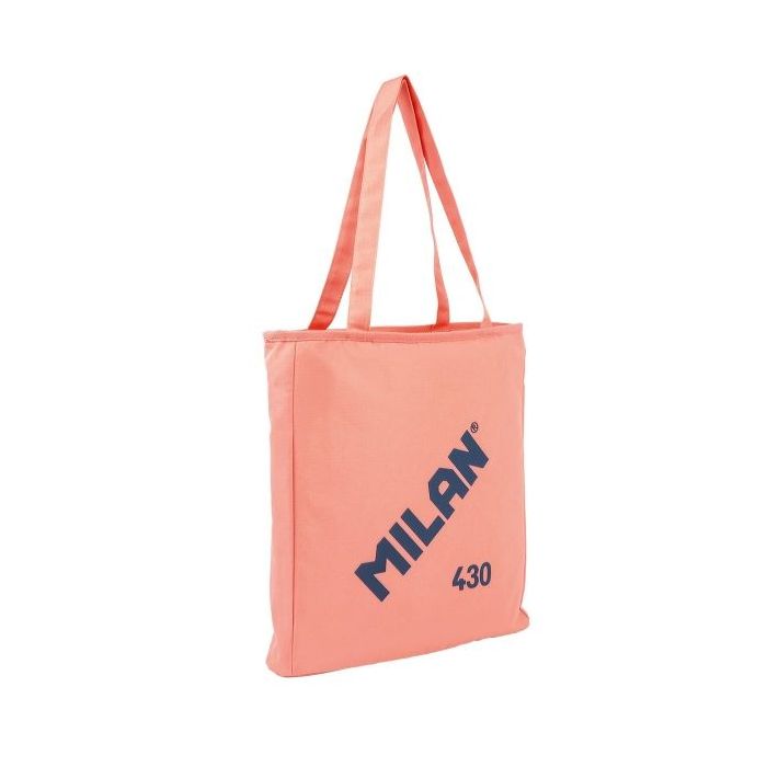 Milan Coleccion 430 Bolso Shopper 7.5L - Tamaño 38x36x6,5cm - Asa Larga 27cm - Tejido 'ripstop' - Color Rosa