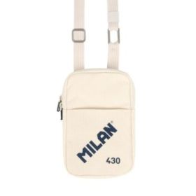 Milan Coleccion 430 Bolso Pequeño Bandolera - Tamaño Bolso 19x2.3x12.8cm - Cierre de Cremallera - Mosqueton de Aluminio - Color Beige