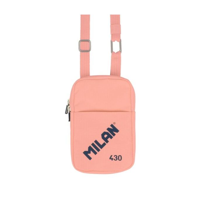 Milan Coleccion 430 Bolso Pequeño Bandolera - Tamaño Bolso 19x2.3x12.8cm - Cierre de Cremallera - Mosqueton de Aluminio - Color Rosa