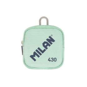 Milan Coleccion 430 Monedero Pequeño - Tamaño Monedero 10,3x10x2,5cm - Cierre de Cremallera - Mosqueton de Aluminio - Color Verde