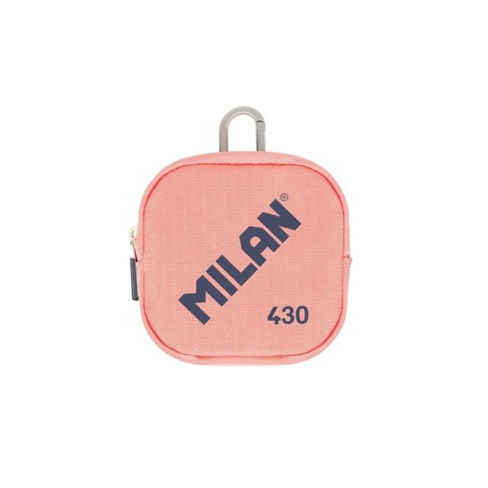 Milan Coleccion 430 Monedero Pequeño - Tamaño Monedero 10,3x10x2,5cm - Cierre de Cremallera - Mosqueton de Aluminio - Color Rosa