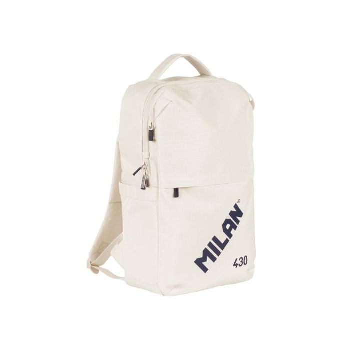 Milan 430 Since 1918 Mochila 15L - Compartimento para Portatiles hasta 14" - Cierre de Seguridad - 42x28x15cm - Color Beige