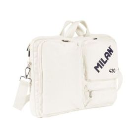 Milan 430 Since 1918 Maletin para Portatiles hasta 17" - Cierre de Cremallera - 3 Compartimentos - 42x34x9cm - Color Beige