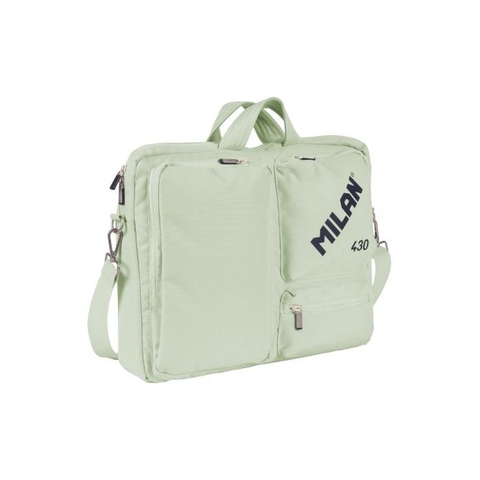 Milan 430 Since 1918 Maletin para Portatiles hasta 17" - Cierre de Cremallera - 3 Compartimentos - 42x34x9cm - Color Menta