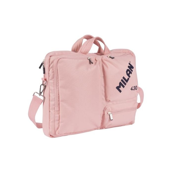 Milan 430 Since 1918 Maletin para Portatiles hasta 17" - Cierre de Cremallera - 3 Compartimentos - 42x34x9cm - Color Rosa