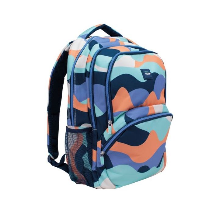 Milan The Fun Mochila Escolar 25L - Bolsillos Laterales de Malla - Compartimento Interior para Portatil - 4 Cremalleras - 46.5x30x17cm - Multicolor