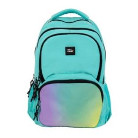 Milan Sunset Mochila Escolar 25L - Bolsillos Laterales de Malla - Compartimento Interior para Portatil - 4 Cremalleras - 46.5x30x17cm - Color Verde
