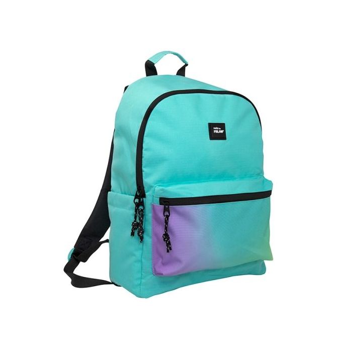 Milan Sunset Mochila Escolar Clasica 22L - 2 Cremalleras - 41x30x18cm - Color Turquesa