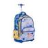 Milan Blue Odyssey Mochila Escolar 25L con Carro Integrado y Mango Metalico Retractil - 3 Bolsillos Delanteros - 2 Bolsillos Laterales - 6 Cremalleras - 46.5x30x17cm - Color Azul