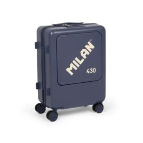 Milan Coleccion 430 Maleta de Cabina Rigida - 4 Ruedas Dobles 360º - Cierre con Combinacion de 3 Digitos - Apertura Independiente del Compartimento Principal y el Frontal - Medidas 55x40x23cm - Color Azul