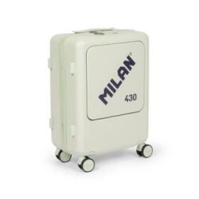 Milan Coleccion 430 Maleta de Cabina Rigida - 4 Ruedas Dobles 360º - Cierre con Combinacion de 3 Digitos - Apertura Independiente del Compartimento Principal y el Frontal - Medidas 55x40x23cm - Color Verde