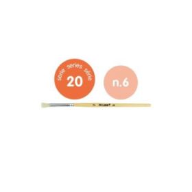Milan 20 Pack de 6 Pinceles para Estarcido Numero 6 - Bolsa con Colgador - Pelo Corto - Color Madera Claro