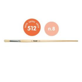 Milan 512 Pack de 6 Pinceles Redondos para Oleo Numero 8 - Bolsa con Colgador - Cerda Natural - Color Madera Claro