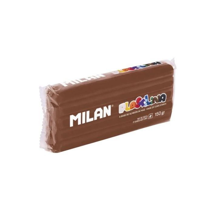 Milan Barra de Plastilina de 150gr - Base de Almidon de Maiz - Sin Gluten - Mezclables - Color Marron