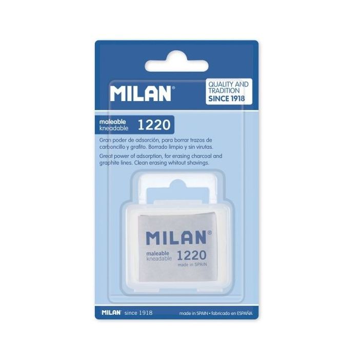 Milan 1220 Goma Maleable para Bellas Artes - Estuche de Plastico - Caucho Sintetico - Color Gris