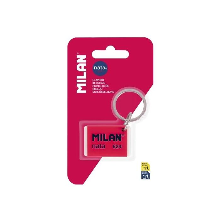 Milan Nata 624 Llavero con Forma de Goma Nata 624 - Util como Llavero o para Decorar tu Mochila
